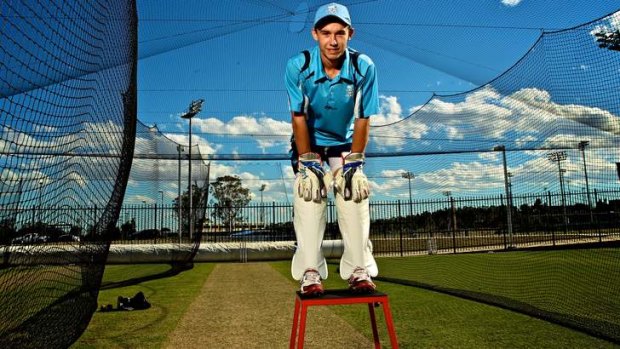 Graduating: Sixteen-year-old schoolboy Jake Doran, a left-handed wicketkeeper-batsman, has been selected to play for the Chairmans XI against England.
