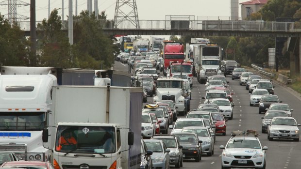  West Gate bridge traffic jam