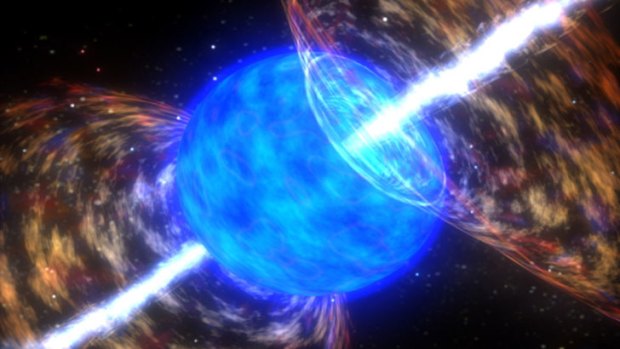 Professor Coward said the explosion would have looked similar to this gamma ray blast.