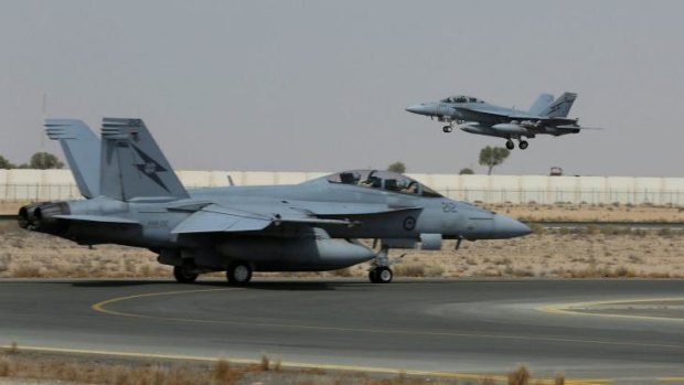 Australian Super Hornet fighters.