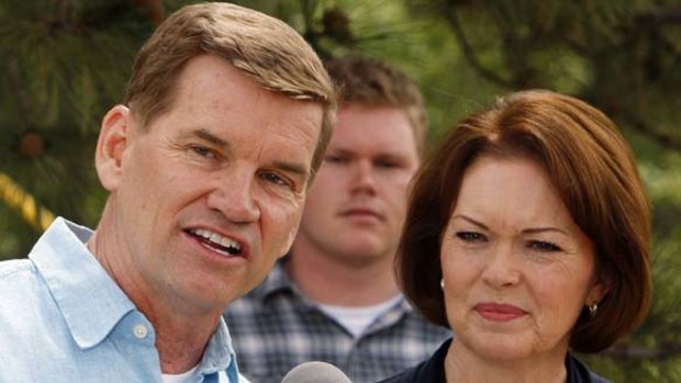 Back after sex scandal ... Ted Haggard, pictured with his wife Gayle, is forming a new church.
