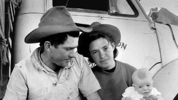 As it was ... The Drover's Wife shows a proud young bloke gazing lovingly at his daughter and his wife.