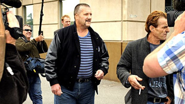 Mark 'Chopper' Read leaves Richmond police station today.