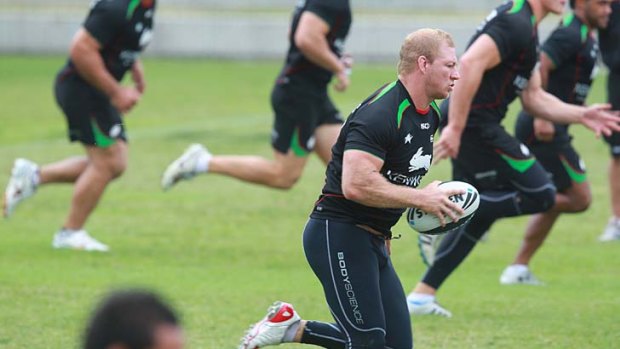 Bunny back in action . . . after battling injuries on several front, Michale Crocker is finally fit ans raring to go for the Rabbitohs this Sunday against Canterbury.