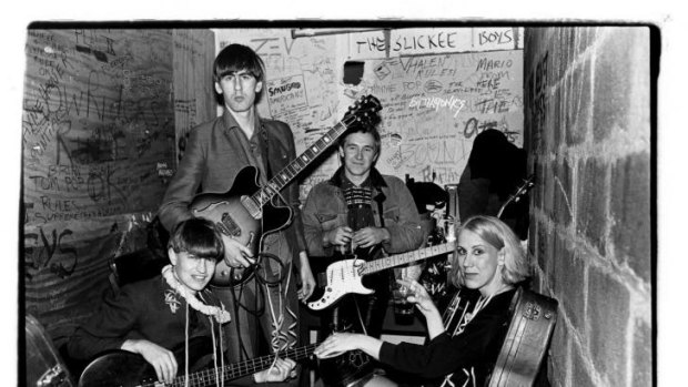 The young Go-Betweens, from left, Robert Vickers, Robert Forster, Grant McLennan and Lindy Morrison.