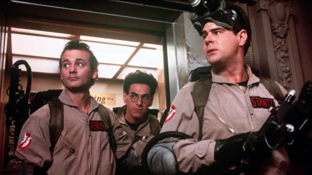 Bill Murray, the late Harold Ramis and Dan Ackroyd in Ghostbusters. Murray and Ackroyd are reportedly both to appear in the 2016 reboot.