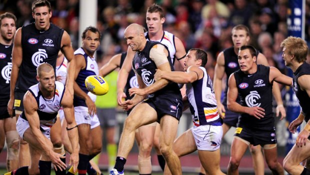 Traffic jam: Chris Judd’s numbers are down.