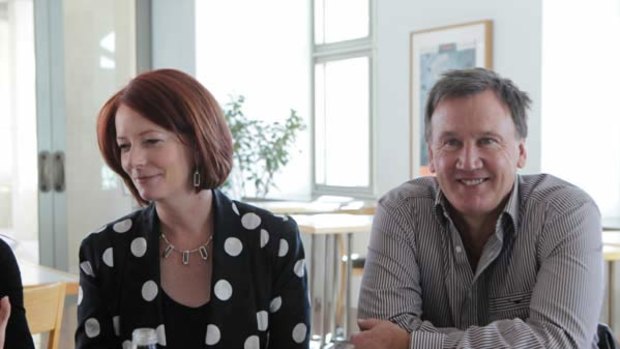 Prime Minister Julia Gillard and her partner, Tim Mathieson. <i>Photo: Andrew Meares</i>