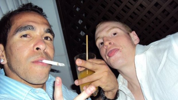 Carlton players Eddie Betts and Mitch Robinson during a recent trip to the US.