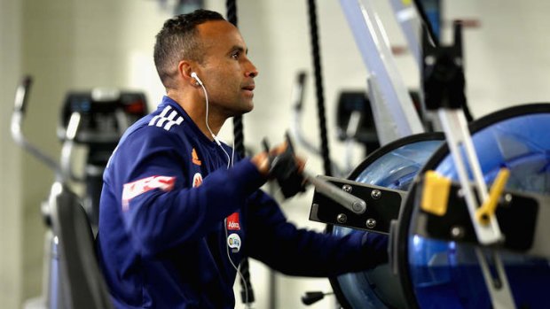 Confined to the gym: Melbourne Victory frontman Archie Thompson will miss the clash with Perth with a hamstring injury.