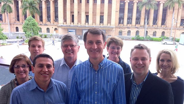 Lord Mayor Graham Quirk with his Civic Cabinet after Saturday's election win.