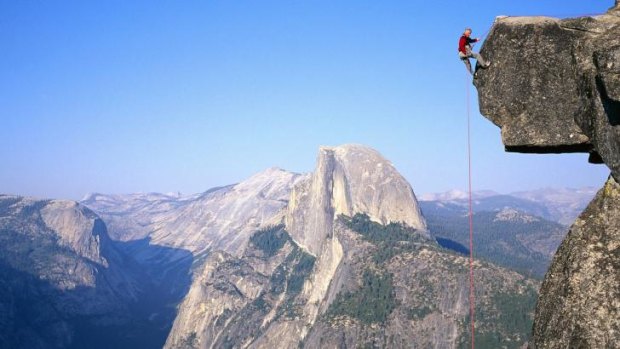 Brad Parker had previously climbed Yosemite National Park's Half Dome mountain, visible in distance.