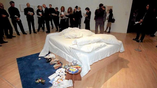 Pillow slip ... Tracey Emin's piece <i>My Bed</i> was tidied up by museum staff who thought it had been vandalised. <i>Picture supplied by London's Tate Gallery</i>