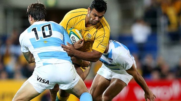 Kurtley Beale in action against Argentina on the Gold Coast.