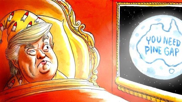 John Shakespeare's colour cartoon of Donald Trump getting a first inkling of what and where Australia is.