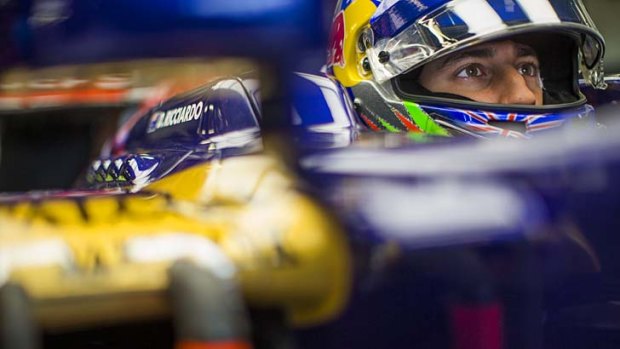 Drive time: Australian Daniel Ricciardo prepares for practice ahead of the British Grand Prix.