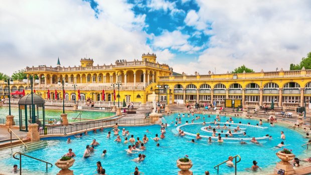 Szechenyi Baths in Budapest. Thanks to the increased popularity of river cruising, the hordes are slowly discovering this beautiful city straddling the Danube. 
