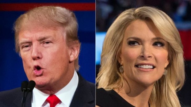 Republican presidential candidate Donald Trump, left, has resumed his attacks on Fox News Channel host and moderator Megyn Kelly who, he says, treated her unfairly during the first Republican debate.