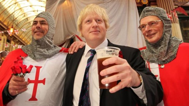 Johnson enjoys St George's Day in 2009.