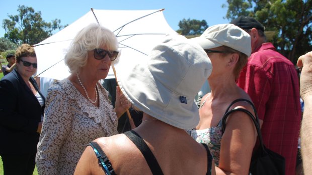 The Duchess of Cornwall stopped and chatted with many locals. 