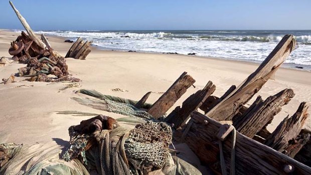 Shipwrecks dot the shore of the Skeleton Coast.
