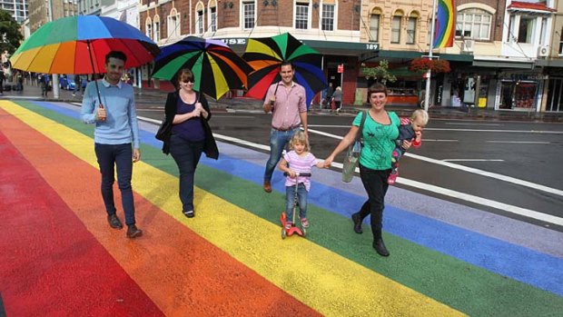 Photogenic: The rainbow crossing across Oxford Street.