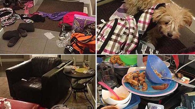 These screen grabs show how the mess was strewn over Jessica Stilwell's house.