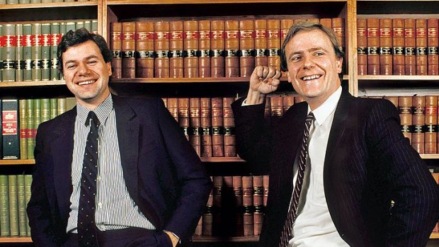 Once were warriors ... Michael Kroger, as Victorian Liberal Party president and the then candidate for Higgins, Peter Costello, in 1989.