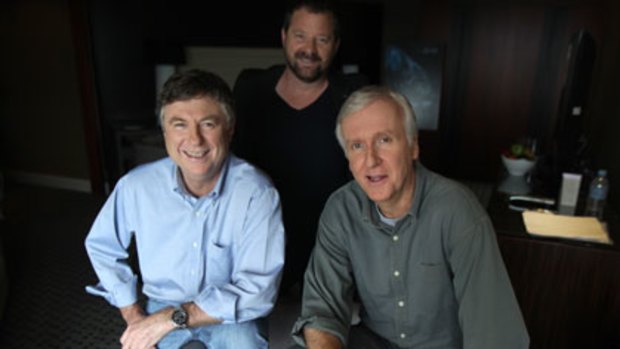 New era ... Andrew Wight, far left, with Alister Grierson and James Cameron.