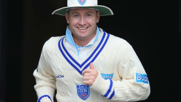 Copping it from all angles: Australian captain Michael Clarke on NSW duty on Friday.