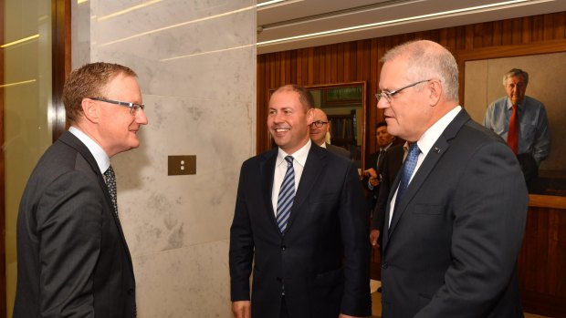 Prime Minister Scott Morrison and Treasurer Josh Frydenberg meet with the RBA Governor.