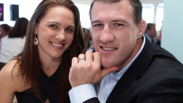 This'll do: Paul Gallen with his wife Anne and his latest ring.