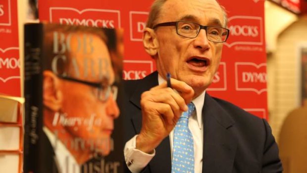 Former foreign minister Bob Carr at the launch of his memoir.