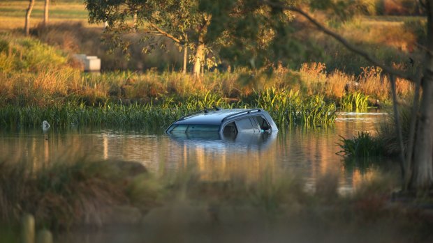 The car in which three children died submerged in Lake Gladman in Wyndham Vale in April 2015.