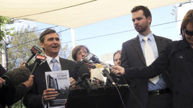 John Brumby speaks to the media.