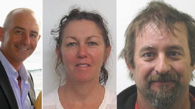 Police are appealing for public help in the search for (from left) John Tarasenko, Jennie Kehlet and Raymond Kehlet. 