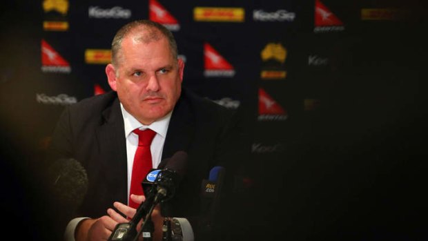 Endorsed: Ewen McKenzie fronts the announcement of his tenure as Wallabies coach.