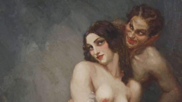 ‘‘A lot of flesh’’ ... Norman Lindsay’s <i>Woman with Satyr</i>.