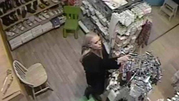 CCTV footage of the alleged shoplifting incident.