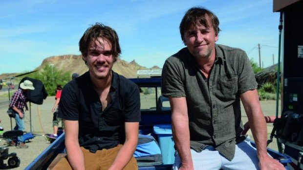 Near the end of shooting in year 12 ... Ellar Coltrane (Mason) and director Richard Linklater.