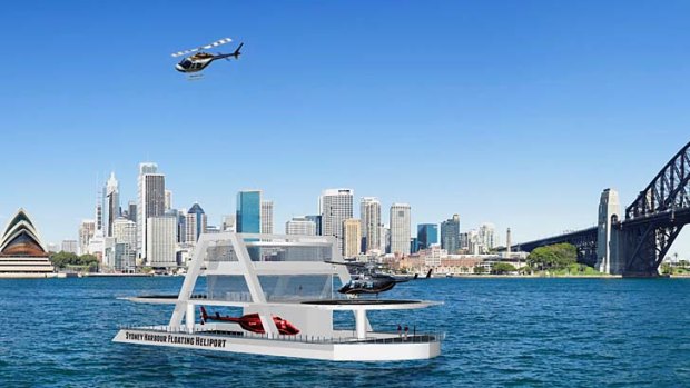 An artist's impression of the helipad proposed for Sydney Harbour.