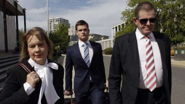 A file photo showing lawyer, Kylie Weston-Scheuber, left, who has asked the court to permanently stay charges against her client, former politician Peter Slipper, right.