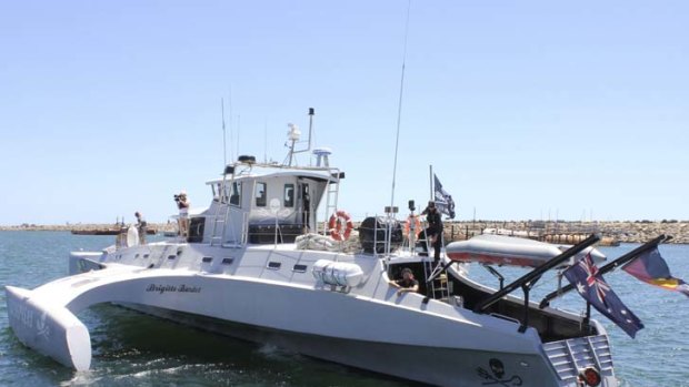 Damaged ... the Sea Shepherd Conservation Society's ship Brigitte Bardot.