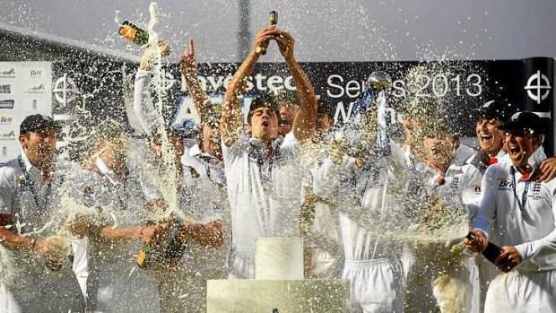 Hangover: This image of England celebrating their Ashes win at the Oval is etched in the minds of the Australian cricket team.