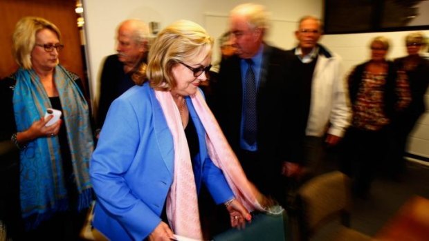 AUCKLAND, NEW ZEALAND: Judith Collins arrives to make a statement to the media following her resignation.