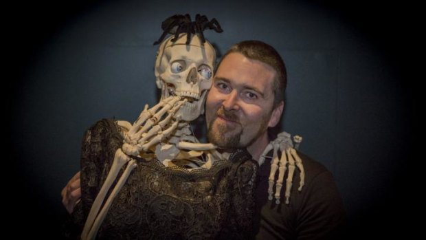 Frighteners: Luke Cummins hopes the fear-themed Night at the Museum party at National Museum of Australia will help people think about their phobias. 