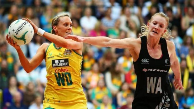 Australia's Renae Hallinan in action against New Zealand at the AIS last October. The Diamonds will play England in Canberra later this year.