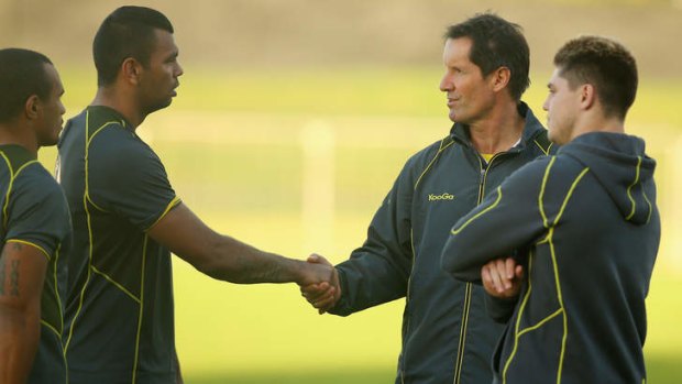 Second chance: Kurtley Beale with Robbie Deans.