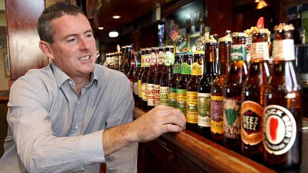 Jay Smith from Peakhurst Inn with some of the beers and ciders that will be available during the Sydney Craft Beer Week.