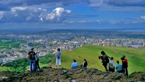 Scots' views on independence appear to be changing in the run-up to the referendum. The vista from Arthur's Seat, looking toward Edinburgh Castle.